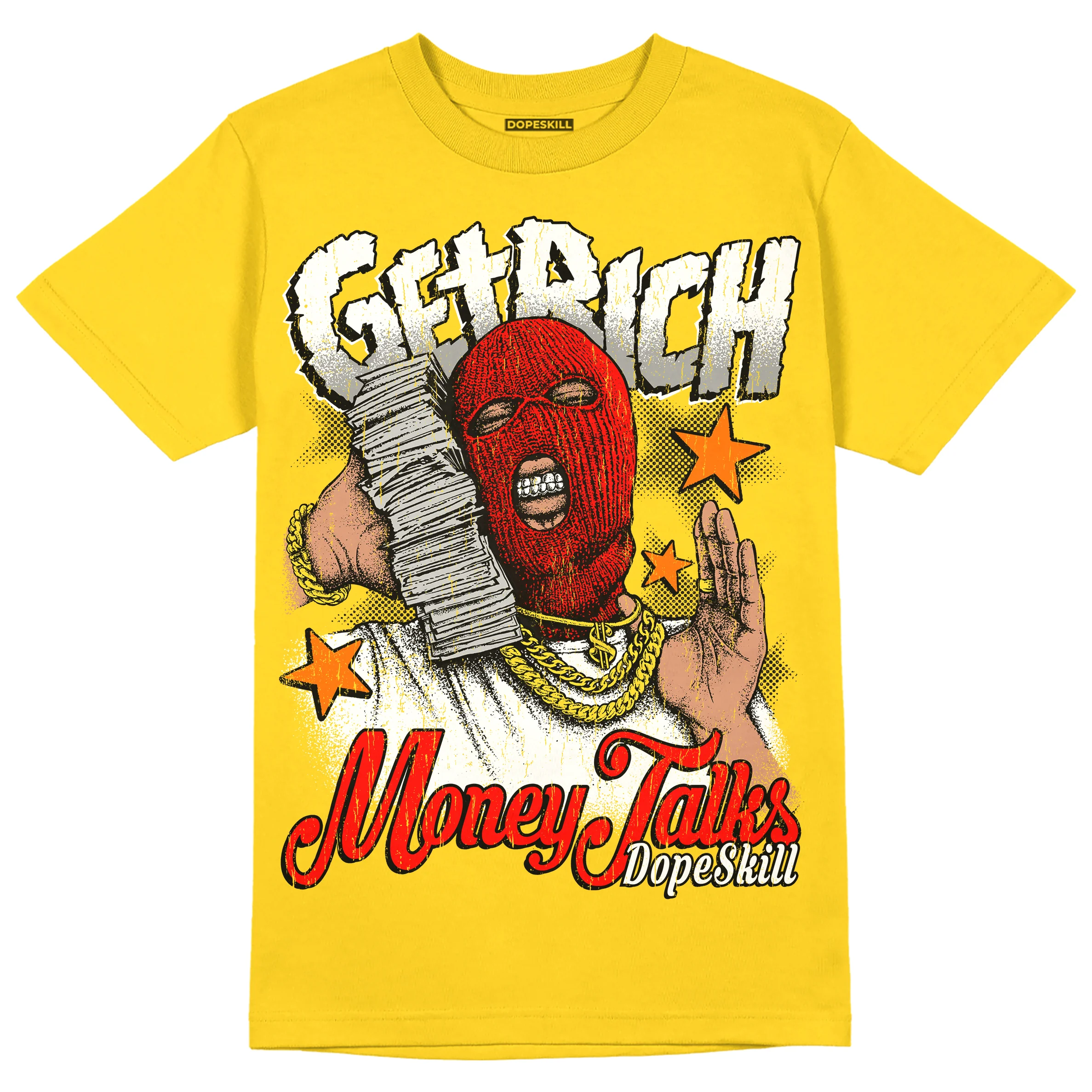 Black Tour Yellow AJ 4 Thunder DopeSkill Unisex T-Shirt Get Rich Graphic - Image 3