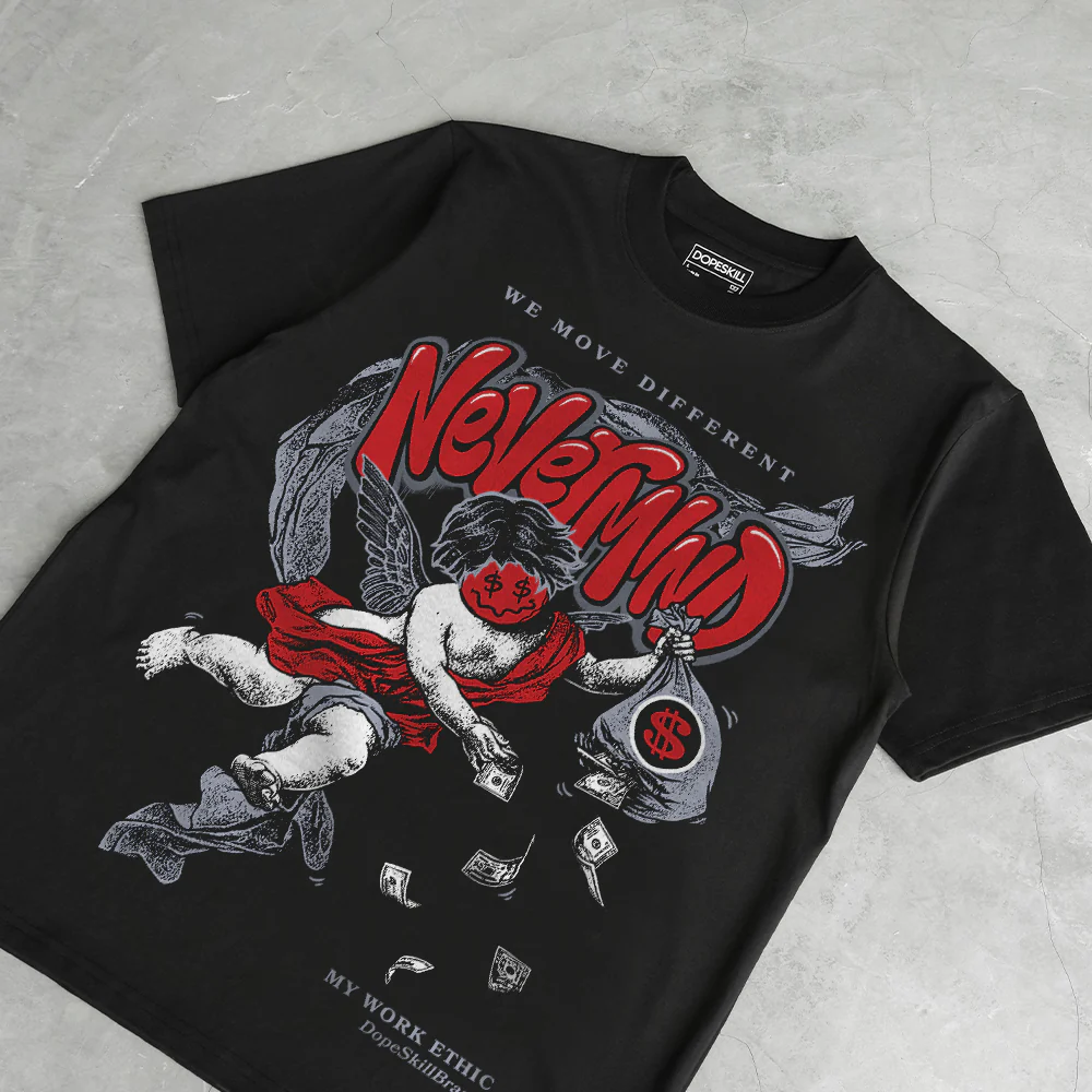 Bred Reimagined 4s DopeSkill T-Shirt Nevermind Graphic - Image 3