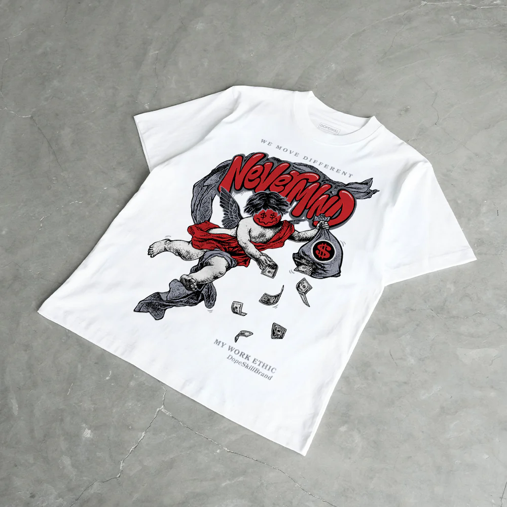 Bred Reimagined 4s DopeSkill T-Shirt Nevermind Graphic - Image 4