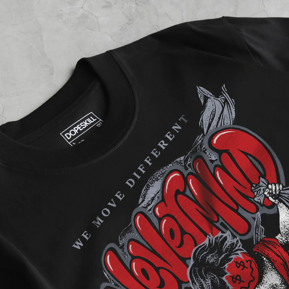 Bred Reimagined 4s DopeSkill T-Shirt Nevermind Graphic - Image 5