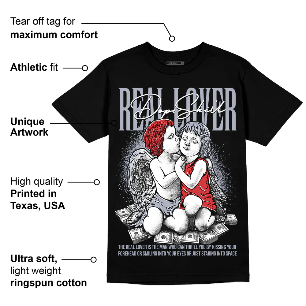 Bred Reimagined 4s DopeSkill T-Shirt Real Lover Graphic - Image 3