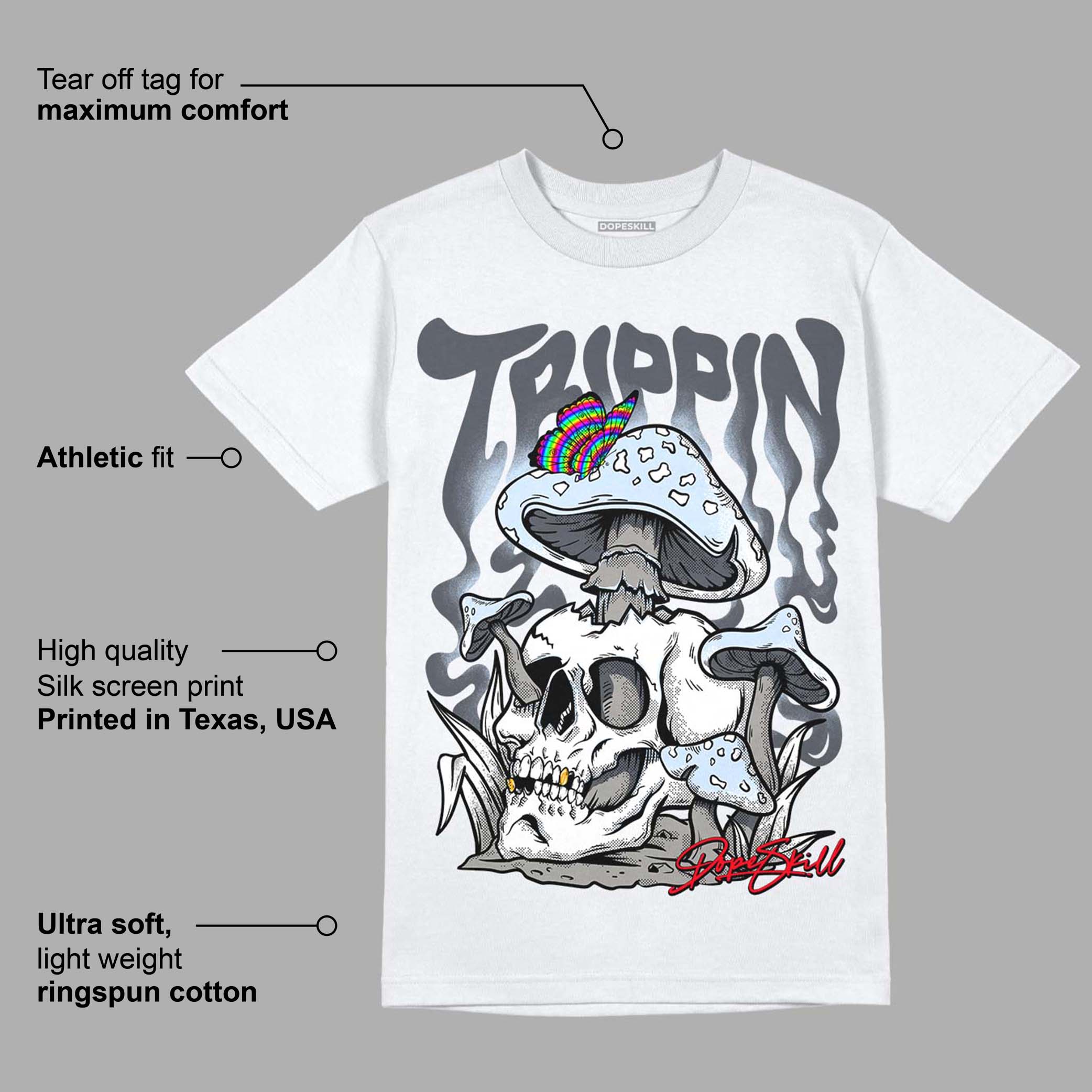 Cool Grey 11s DopeSkill T-Shirt Trippin Graphic - Image 3