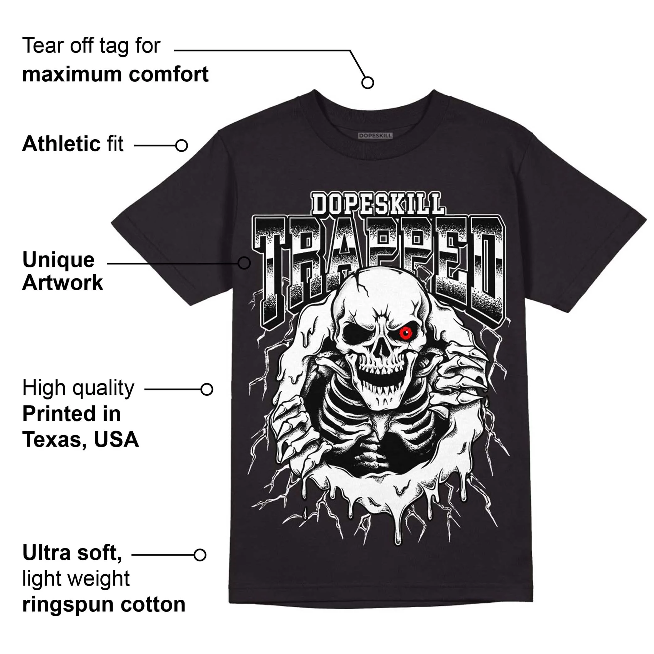Dunk Low Panda White Black DopeSkill T-Shirt Trapped Halloween Graphic - Image 3