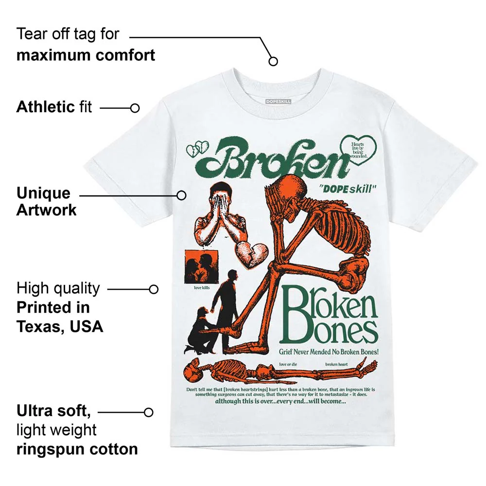 Dunk Team Dark Green Orange DopeSkill T-Shirt Broken Bones Graphic - Image 3