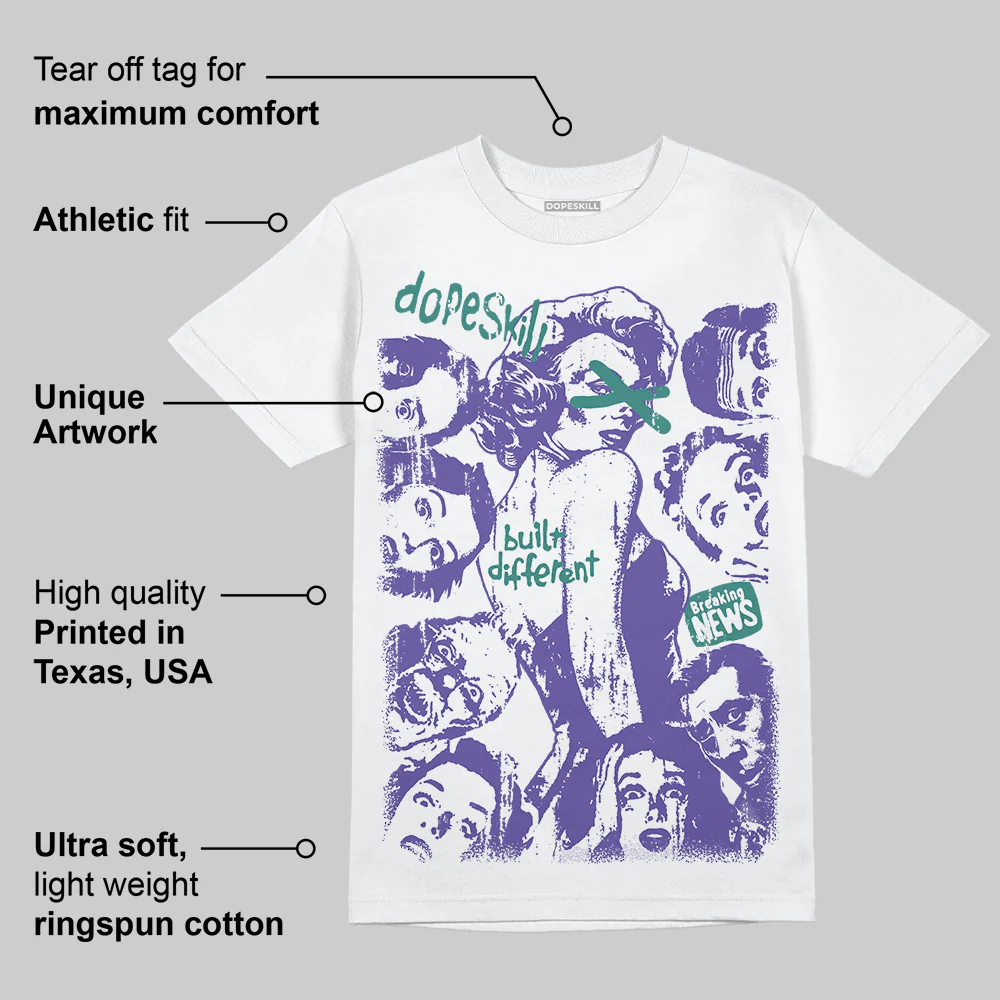 Grape 5s DopeSkill T-Shirt Built Different Graphic - Image 4