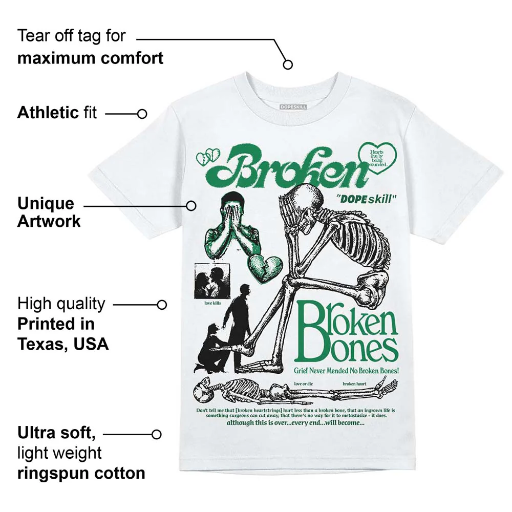 Green Collection DopeSkill T-Shirt Broken Bones Graphic - Image 3