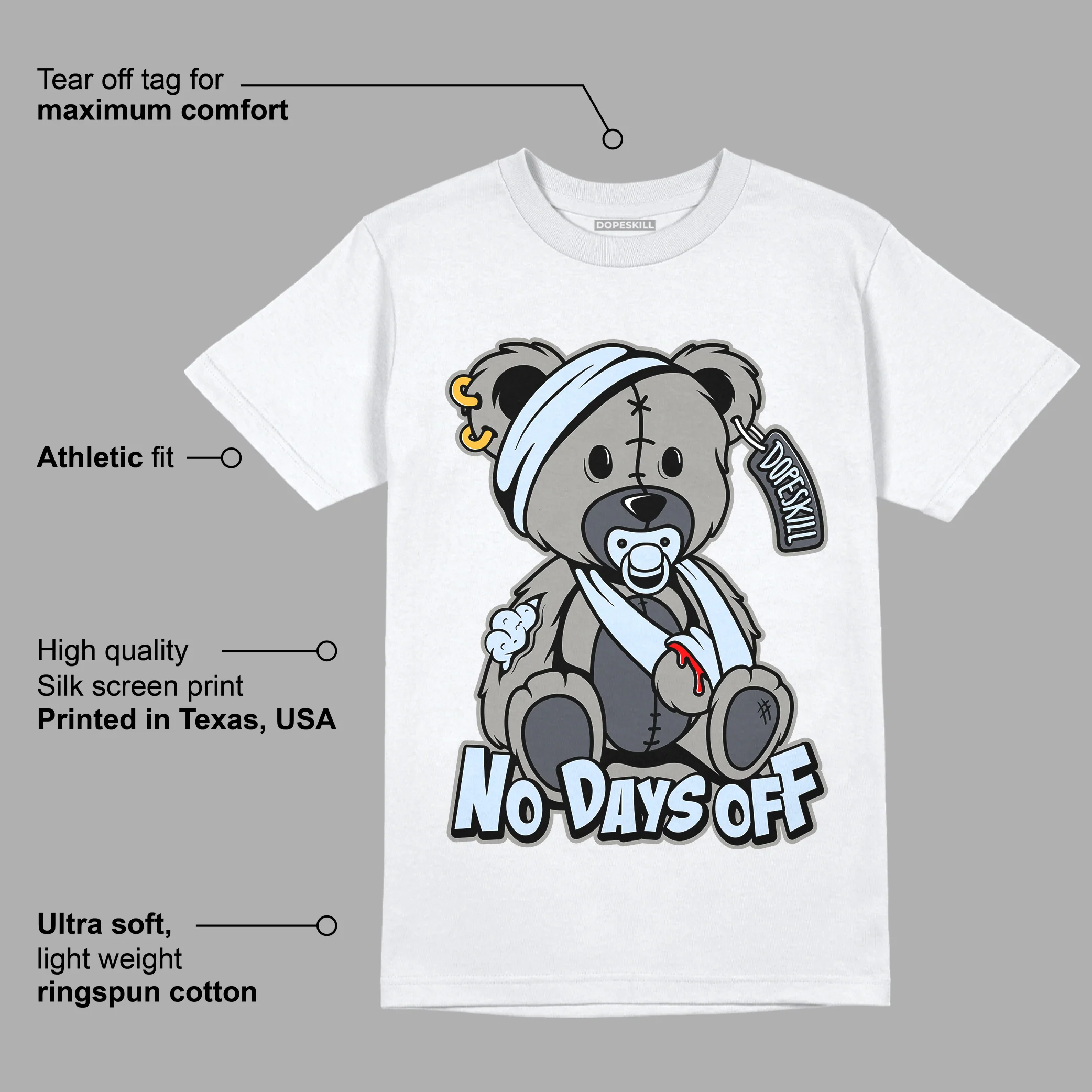 AJ 11 Cool Grey DopeSkill T-Shirt Hurt Bear Graphic - Image 3