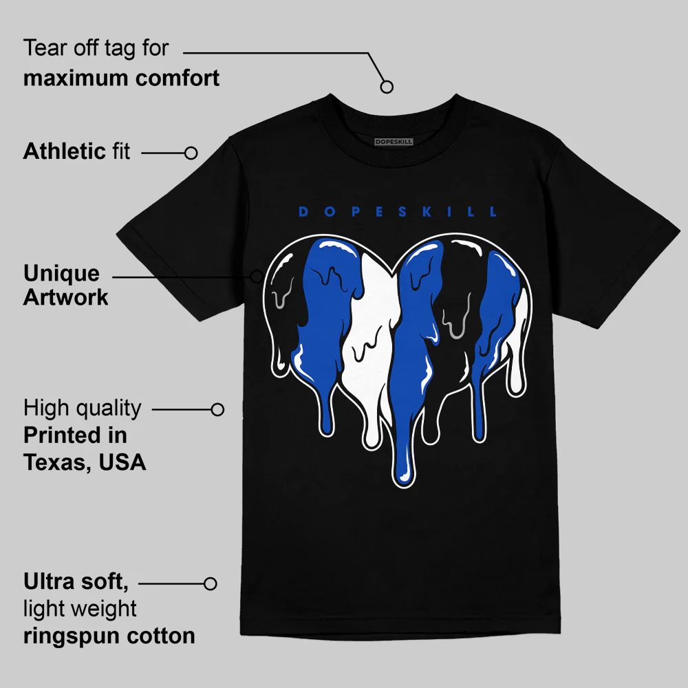 AJ 5 Racer Blue DopeSkill T-Shirt Slime Drip Heart Graphic - Image 3