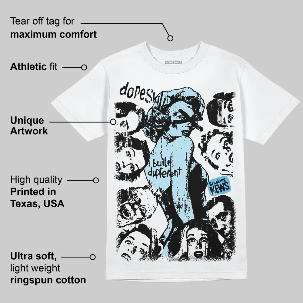 Legend Blue 11s DopeSkill T-Shirt Built Different Graphic - Image 3