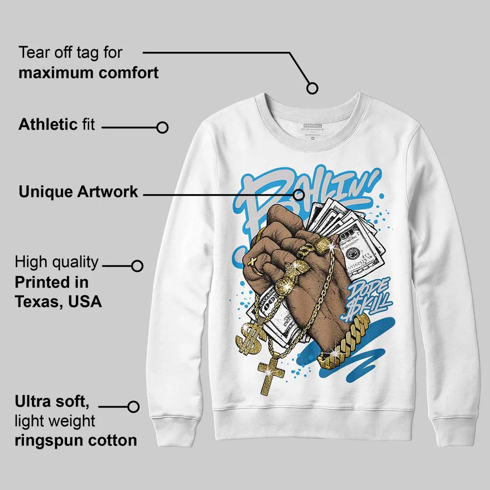 Military Blue 4s DopeSkill Sweatshirt Always Ballin' Graphic - Image 3