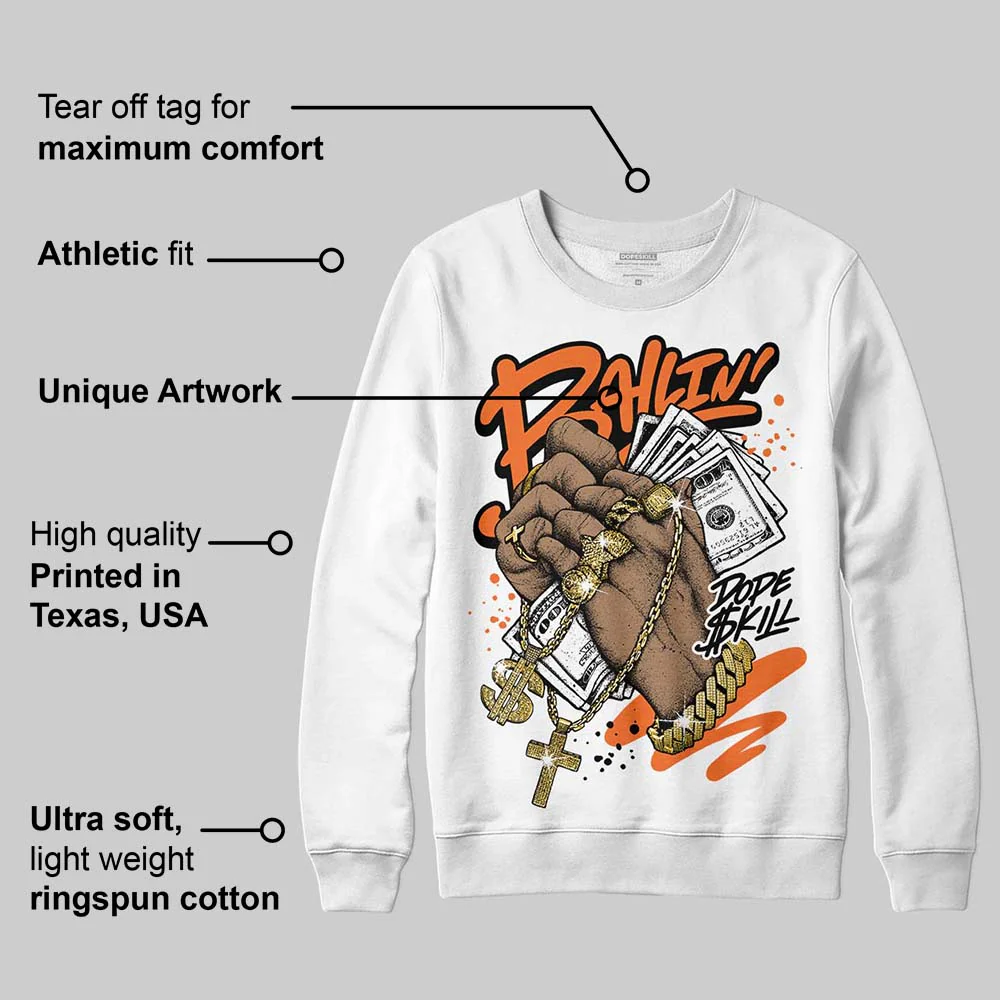Orange Black White DopeSkill Sweatshirt Always Ballin' Graphic - Image 3