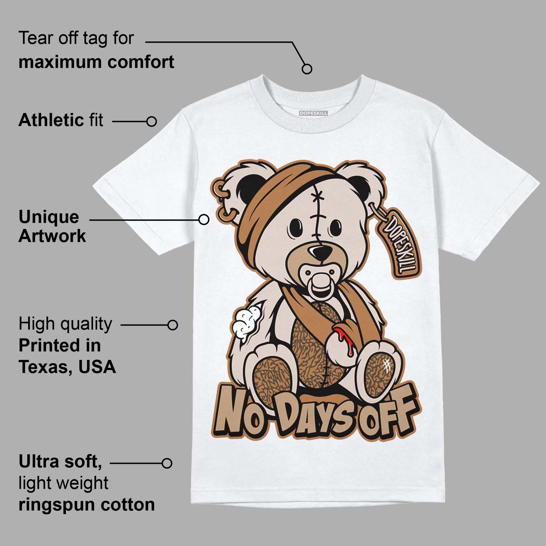 Palomino 3s DopeSkill T-Shirt Hurt Bear Graphic - Image 3