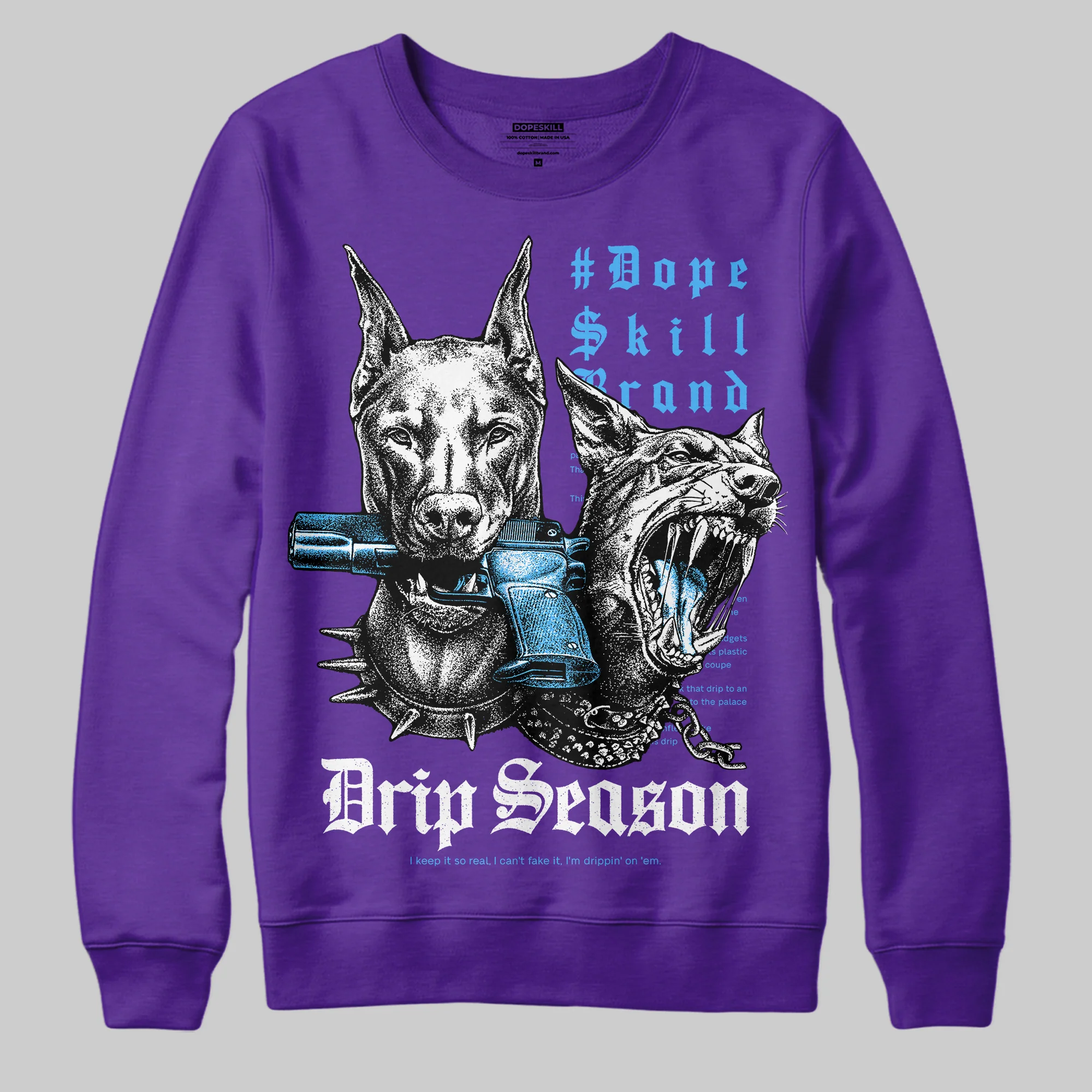 PURPLE 'New Drip Season' DopeSkill Graphic Sweatshirt - Image 3