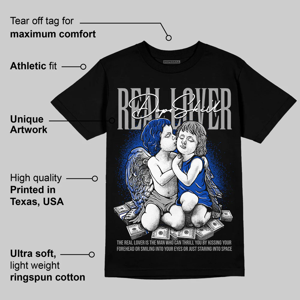 Racer Blue 5s DopeSkill T-Shirt Real Lover Graphic - Image 3