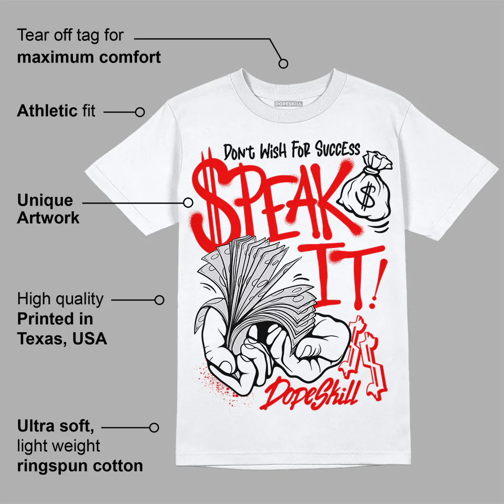 Red Cement 4S DopeSkill T-Shirt Speak It Graphic - Image 3