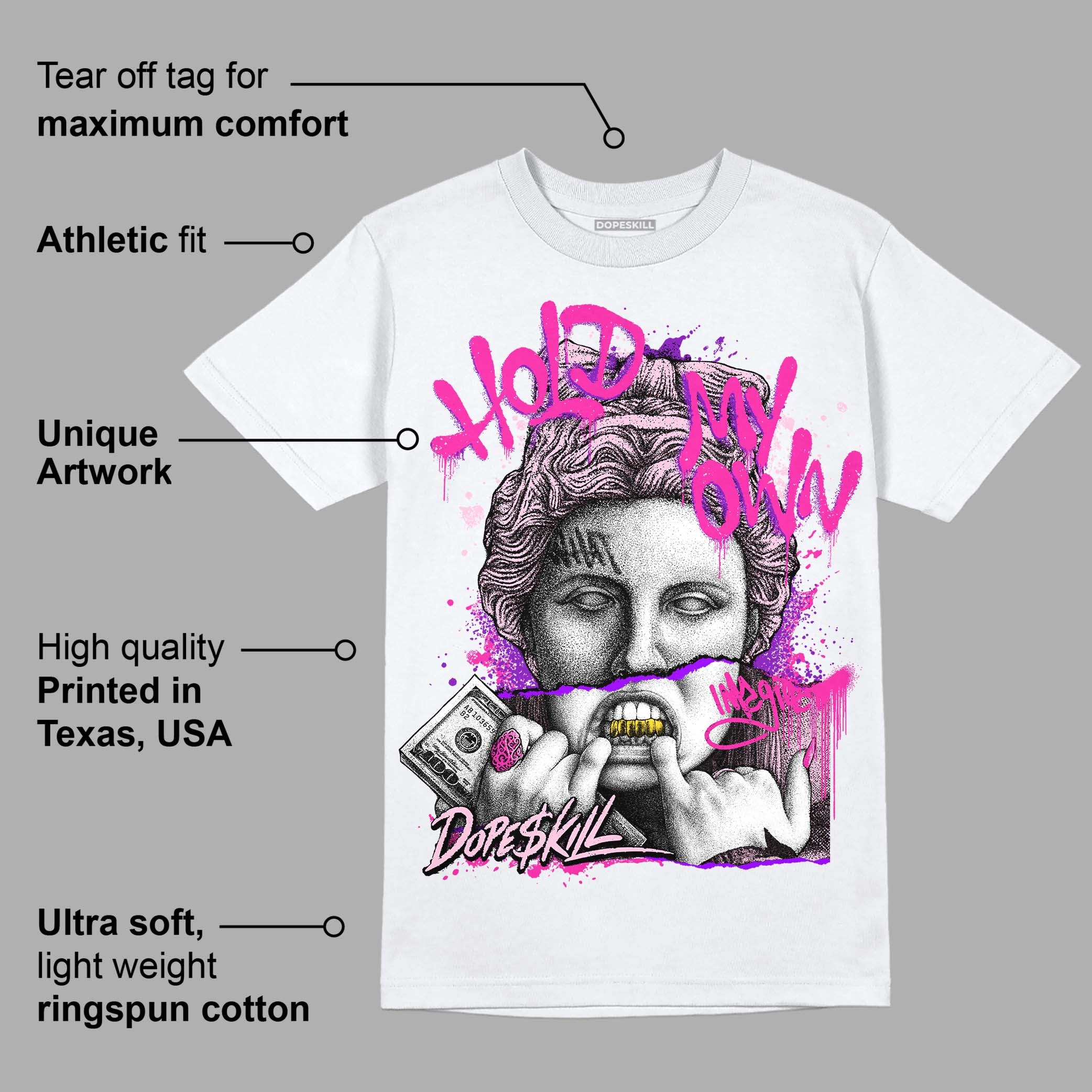 Triple Pink Dunk Low DopeSkill T-Shirt Hold My Own Graphic - Image 3