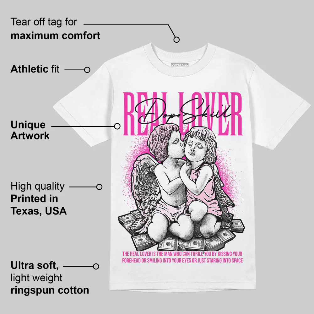 Triple Pink Dunk Low DopeSkill T-Shirt Real Lover Graphic - Image 3
