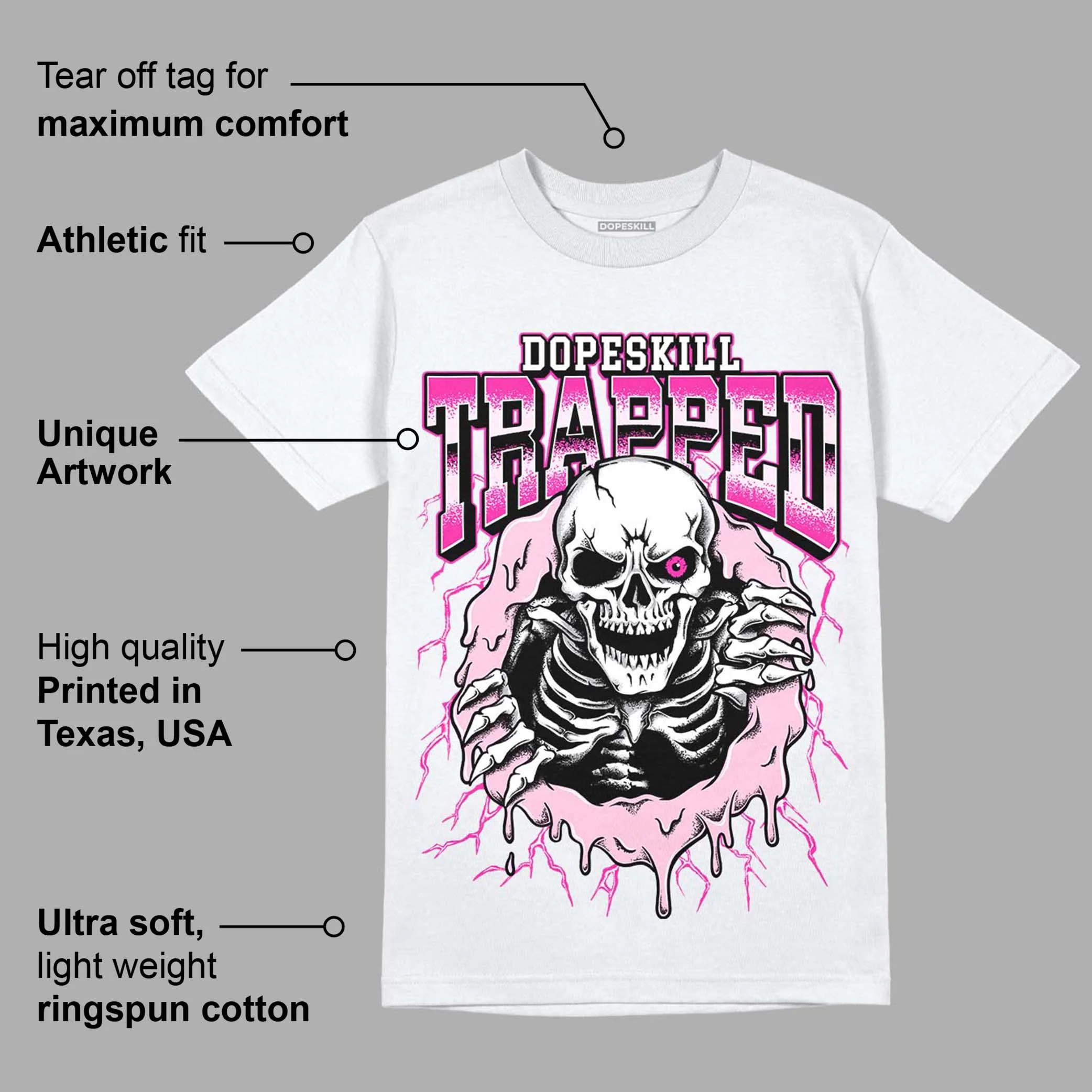 Triple Pink Dunk Low DopeSkill T-Shirt Trapped Halloween Graphic - Image 3