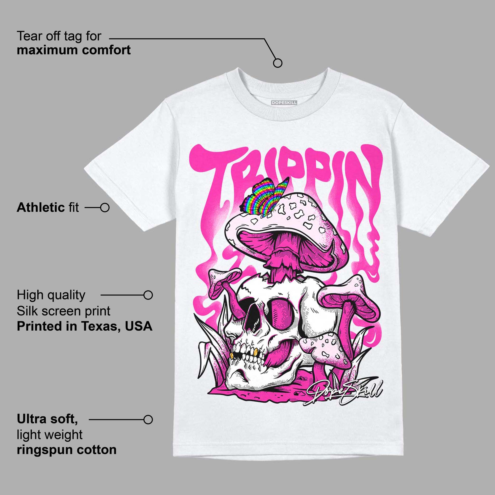 Triple Pink Dunk Low DopeSkill T-Shirt Trippin Graphic - Image 3