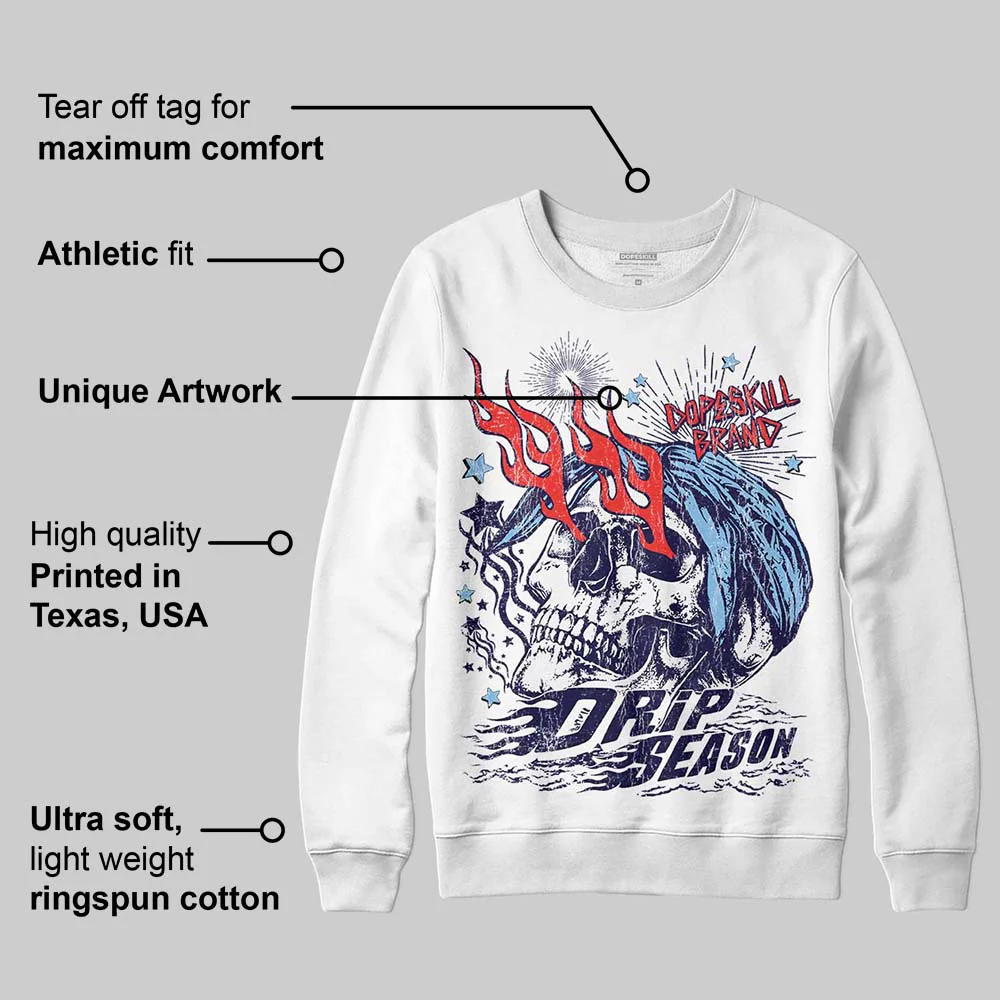University Blue Collection DopeSkill Sweatshirt Drip Season Graphic - Image 3