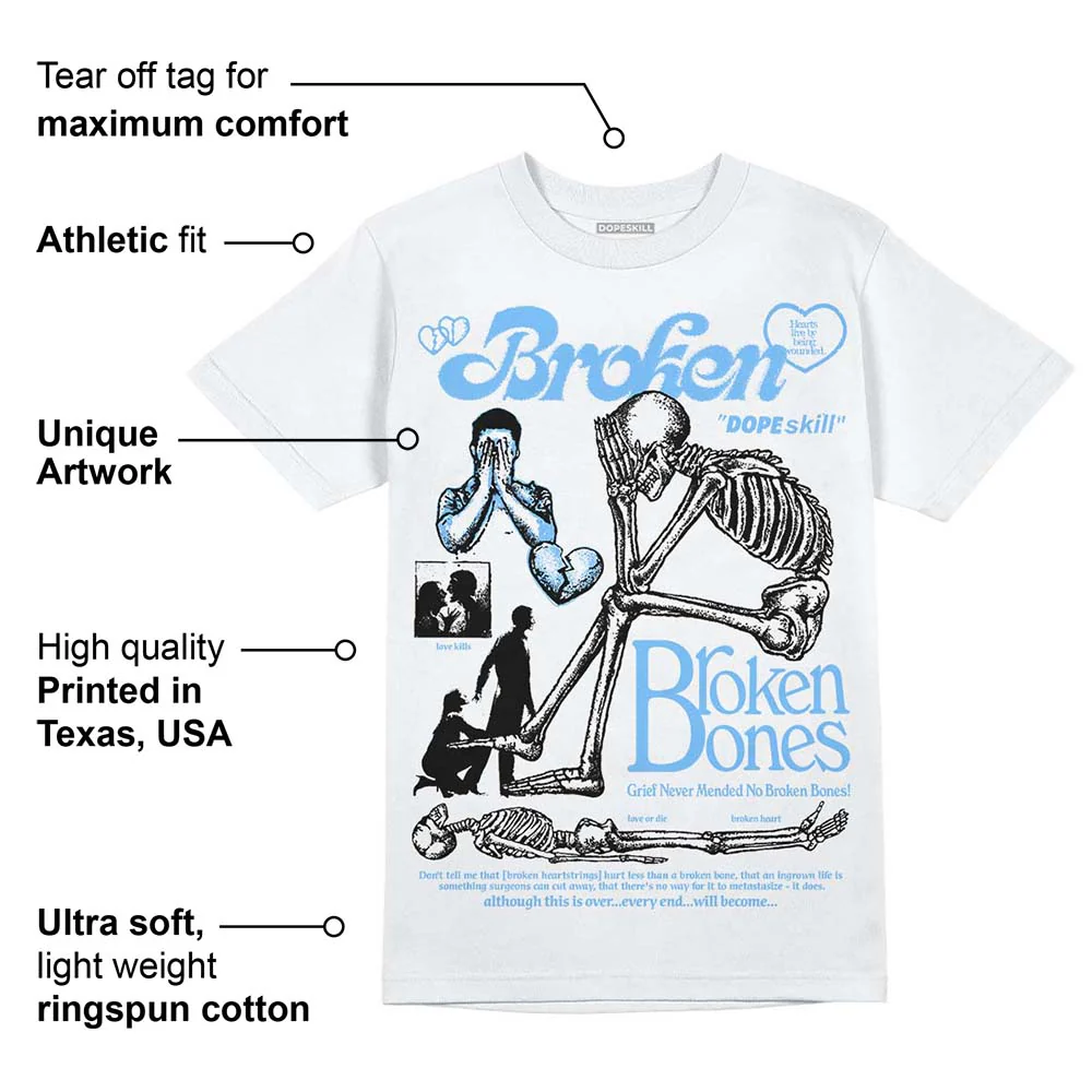 University Blue Collection DopeSkill T-Shirt Broken Bones Graphic - Image 3