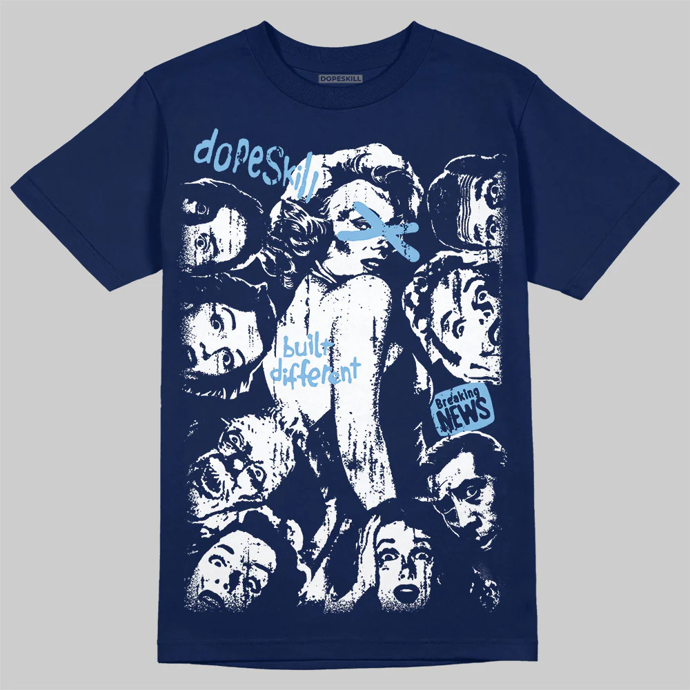 University Blue Collection DopeSkill T-Shirt Built Different Graphic - Image 4
