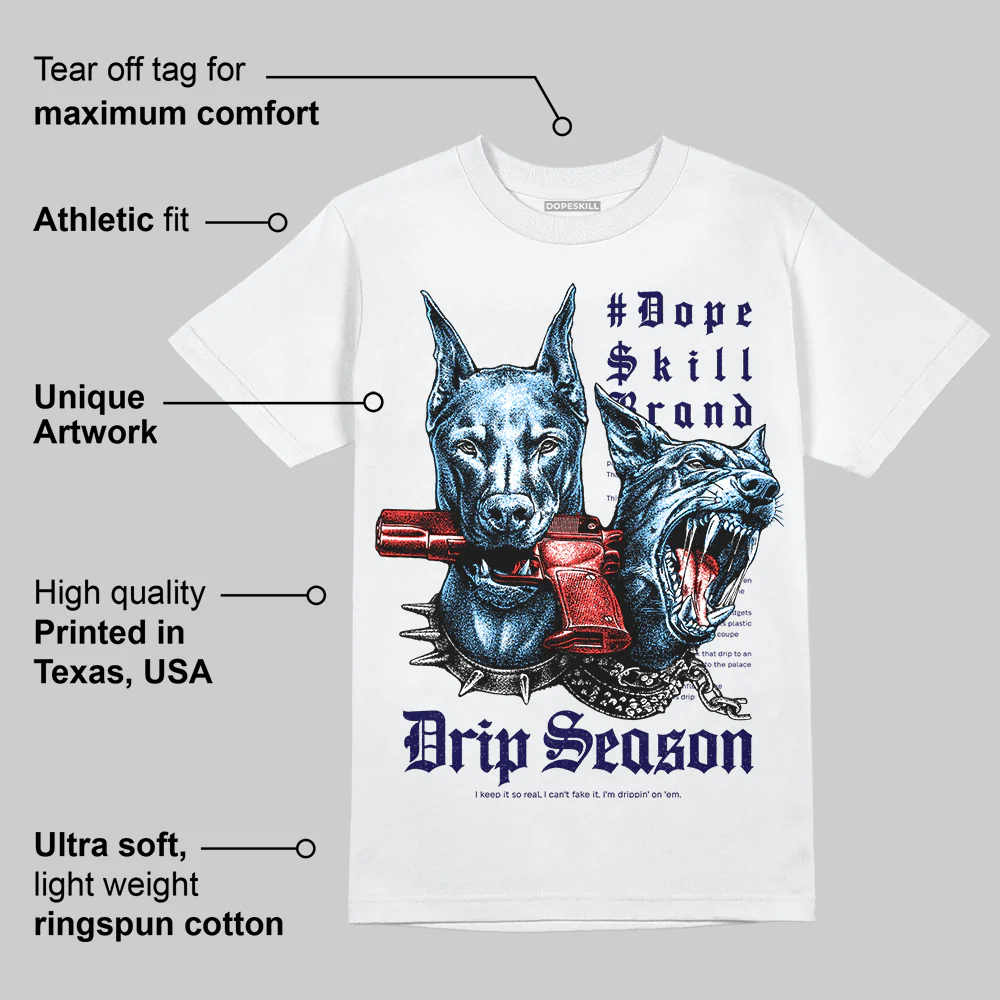 University Blue 'New Drip Season' DopeSkill Graphic T-Shirt - Image 5